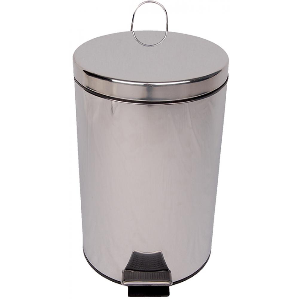 pedal-bin-with-plastic-liner-silver-12l-avica-uk-ltd