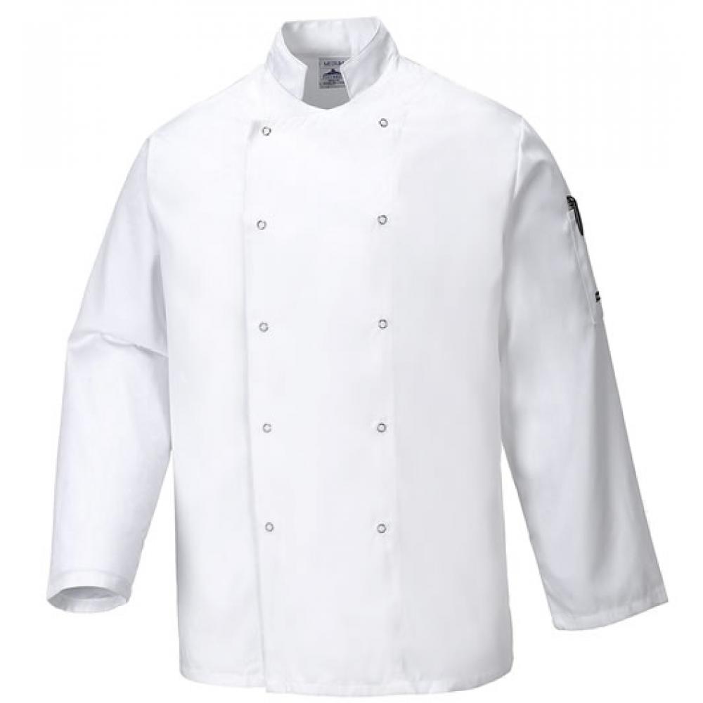 Chef Jacket Long Sleeved Suffolk White Large Avica UK Ltd