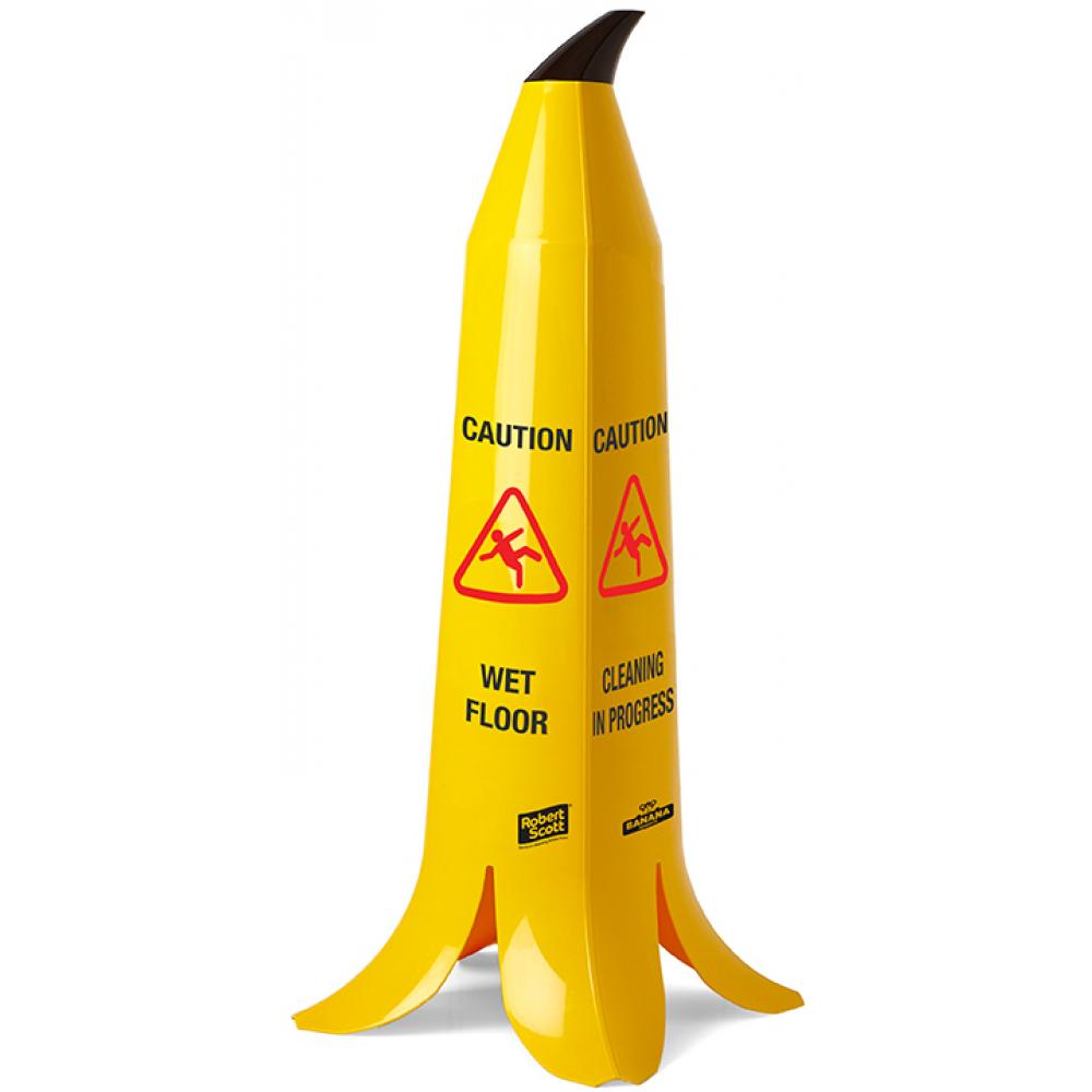 2 x professionnel jaune banane attention wet floor/health & safety signe 