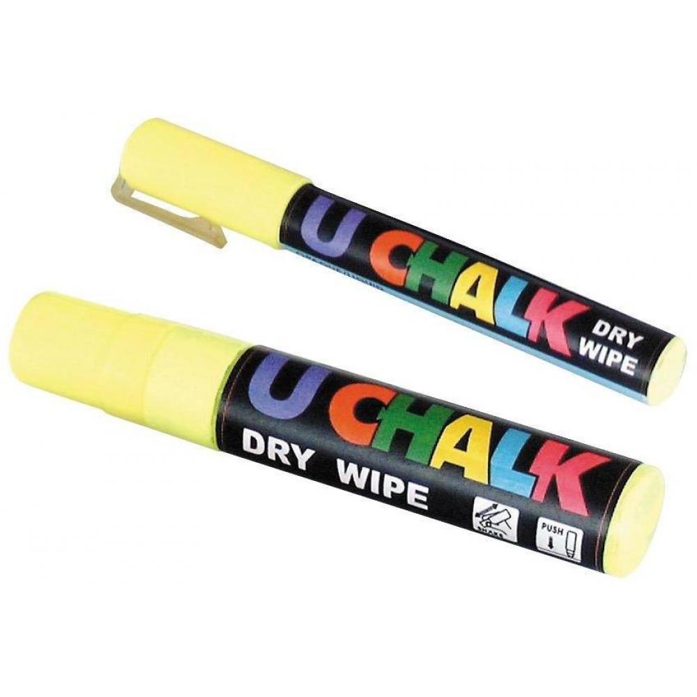 Dry Wipe Chalk Pen U Chalk Neon Yellow 15mm Nib Avica UK Ltd