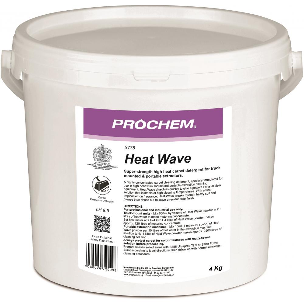 High Heat Carpet Cleaning Detergent Prochem Heat Wave 4kg Avica