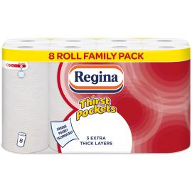 Kitchen Towel - Regina - Thirst Pockets - White - 3 Ply - 50 Sheet