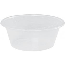 Food Storage Container - Round - with Lid - Clear Plastic - 5cl (2oz)