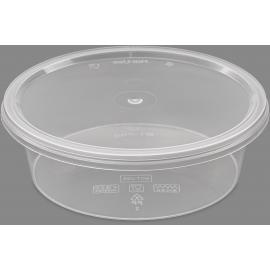 Food Storage Container - Round - with Lid - Clear Plastic - 18cl (6oz)