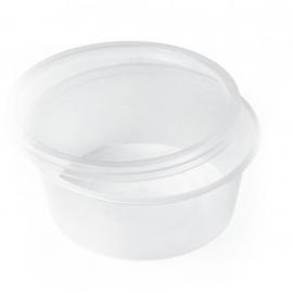 Food Storage Container - Round - with Lid - Clear Plastic - 25cl (8oz)
