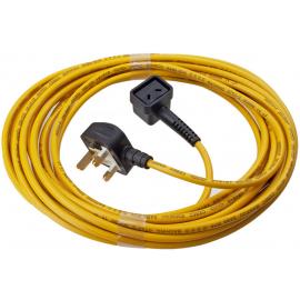 Vacuum Cleaner Mains Power Cable - 2 Core - Numatic - Yellow - 10m