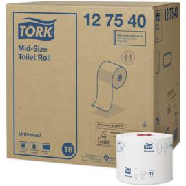 Toilet Roll - Mid-Size - Tork&#174; - T6 Universal - White - 1 Ply - 135m