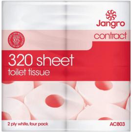 Toilet Roll - Traditional - Jangro - Contract - White - 2 Ply - 320 Sheet