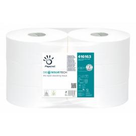 Toilet Roll - Maxi Jumbo - Dissolve Tech - White - 1 Ply - 60mm (2.25&quot;) Core - 500m