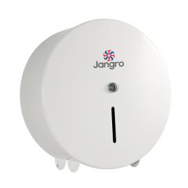 Toilet Roll Dispenser - Midi Jumbo - Coated Metal - Jangro - White - 12&quot;
