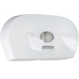 Toilet Roll Dispenser - Twin Centrefeed - Mini Jumbo - Aquarius&#8482; - White