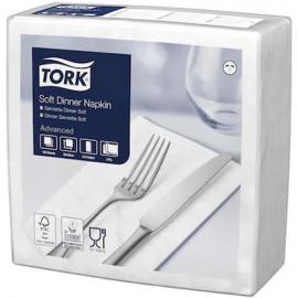 Dinner Napkin - Soft - Tork&#174; - White - 8 Fold - 3 Ply - 39cm