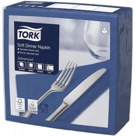 Dinner Napkin - Soft - Tork&#174; - Dark Blue - 4 Fold - 3 Ply - 39cm