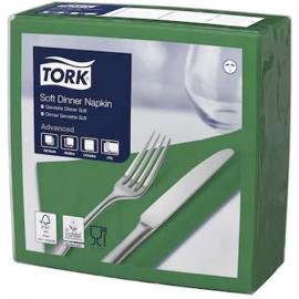Dinner Napkin - Soft - Tork&#174; - Dark Green - 4 Fold - 3 Ply - 39cm