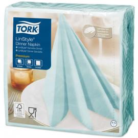 Dinner Napkin - Premium - Tork&#174; - Linstyle&#174; - Aqua Blue - 4 Fold - 1 Ply - 39cm