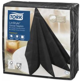 Dinner Napkin - Premium - Tork&#174; - Linstyle&#174; - Black - 4 Fold - 1 Ply - 39cm