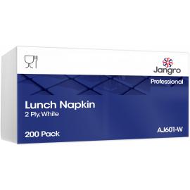 Lunch Napkin - White - Jangro - 4 fold - 2 ply - 33cm