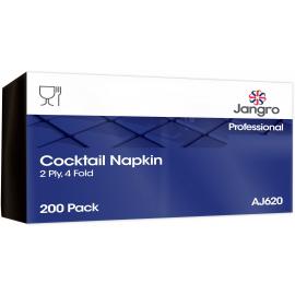 Cocktail Napkin - Black - 4 Fold - 2 ply - 23cm