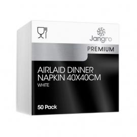 Tablin Dinner Napkin - Airlaid - White - 8 fold - 1 ply - 40cm