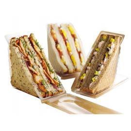 Sandwich Wedge - Hinged Lid - Plastic - Triple