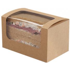 Sandwich Pack - Square-Cut - Kraft - 2 x Sandwich Halves - 7.7cm (3&quot;)