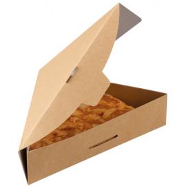 Pizza Slice Tray With Lid - Compostable - Kraft - 19cm (7.5&quot;)