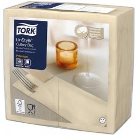 Cutlery Bag Napkin - Tork&#174; - Linstyle&#174; - Cream - 8 Fold - 1 Ply - 39cm