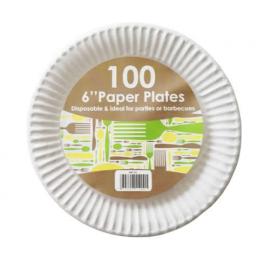 Paper Plate - Economy - Biodegradable - White - 15.25cm (6&quot;)