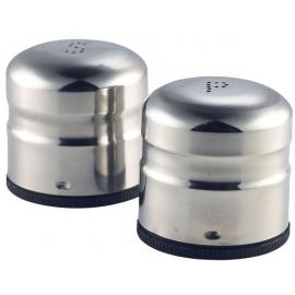 Salt & Pepper - Jumbo Condiment Shaker Set - Stainless Steel - 6.5cm (2.5&quot;)
