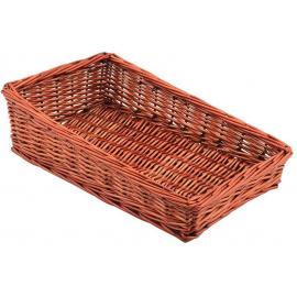 Display Basket - Rectangular - Angled Top - Wicker - Natural - 40cm (15.75") - Front 6cm (2.25")