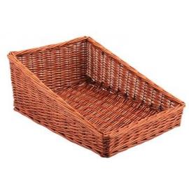 Display Basket - Rectangular - Angled Top - Wicker - Natural - 46cm (18") - Front 7cm (2.75")