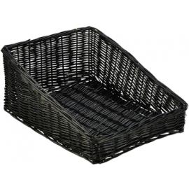Display Basket - Rectangular - Angled Top - Wicker - Black - 46cm (18") - Front 7cm (2.75")