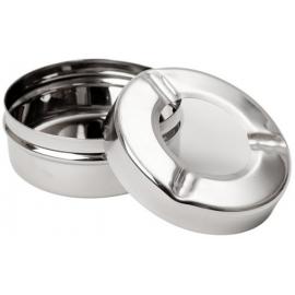 Windproof Ashtray - Round - Stainless Steel - Silver - 9cm (3.5&quot;)
