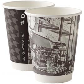 Hot Cup - Double Wall - Paper - Barista Mixed Design - 12oz (34cl) - 90mm dia