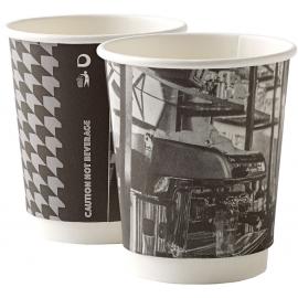 Hot Cup - Double Wall - Paper - Barista Mixed Design - 8oz (23cl) - 80mm dia