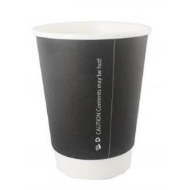 Coffee Cup - Double Wall - Paper - Black - 12oz (34cl) - 90mm dia