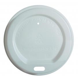 Sip Through Lid - Coffee Cup  - Compostable - White - 12-16oz (34-45cl) - 90mm dia