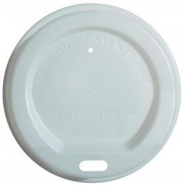 Sip Through Lid - Coffee Cup - Compostable - White - 8oz (24cl) - 80mm dia