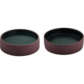 Round Plate - Flat & Deep Combination - Stoneware - 2in1 Artisan - Brown & Black - 16cm (6.25")