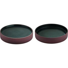Round Plate - Flat & Deep Combination - Stoneware - 2in1 Artisan - Brown & Black - 24cm (9.5")