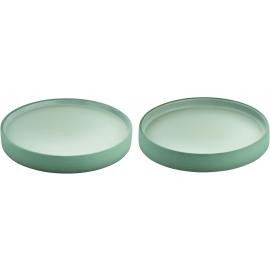 Round Plate - Flat & Half Deep Combination - Stoneware - 2in1 Artisan - Grey & White - 21cm (8.25")