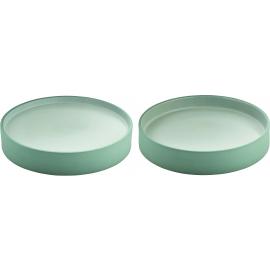 Round Plate - Flat & Deep Combination - Stoneware - 2in1 Artisan - Grey & White - 24cm (9.5")