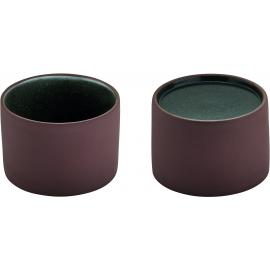 Round Bowl - Bowl & Plateau Combination - Stoneware - 2in1 Artisan - Brown & Black - 10cm (4") - 38cl (13.25oz)