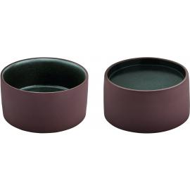 Round Bowl - Bowl & Plateau Combination - Stoneware - 2in1 Artisan - Brown & Black - 16cm (6.25") - 1L (35.25oz)