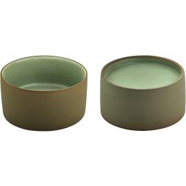 Round Bowl - Bowl & Plateau Combination - Stoneware - 2in1 Artisan - Beige & Grey - 16cm (6.25") - 1L (35.25oz)