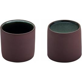 Universal Cup - Cup & Plateau Combination - Stoneware - 2in1 Artisan - Brown & Black - 20cl (7oz)