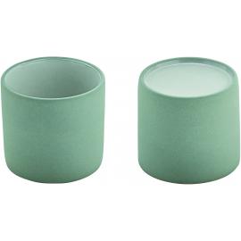 Espresso Cup - Cup & Plateau Combination - Stoneware - 2in1 Artisan - Grey & White - 9cl (3.25oz)