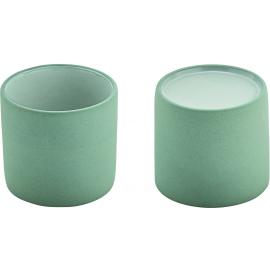 Universal Cup - Cup & Plateau Combination - Stoneware - 2in1 Artisan - Grey & White - 20cl (7oz)
