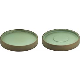 Saucer - Plate & Saucer Combination - Stoneware - 2in1 Artisan - Beige & Grey - 16cm (6.25")