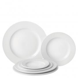 Wide Rimmed Plates - Pure White - 25cm (10&quot;)